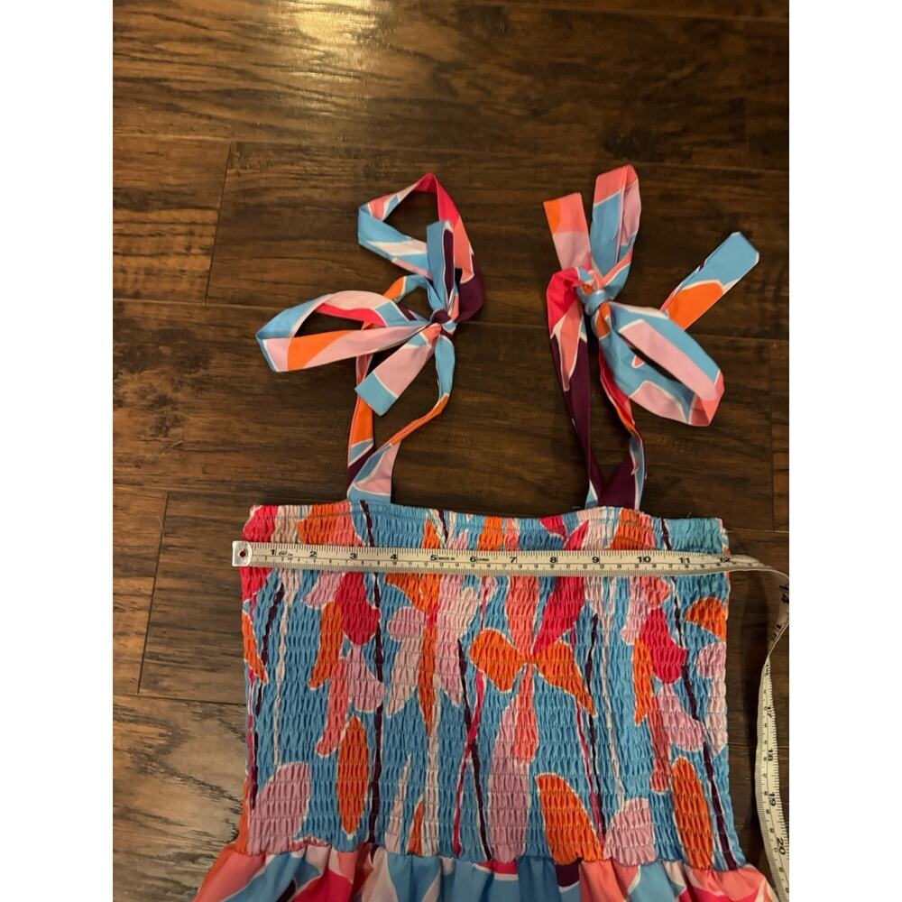 Bright Floral Hawaiian Wear Maxi Dress Vacation Cruise Beach Summer Dress Sz:M - Picture 6 of 8